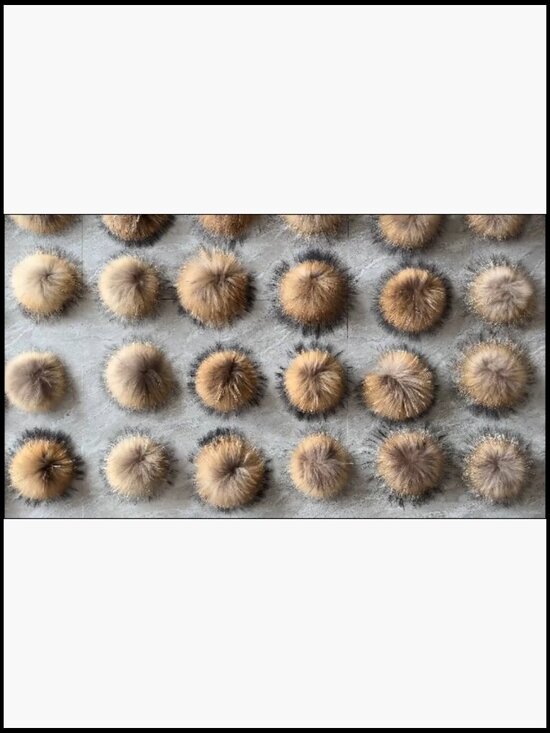 Real Fur Pom Pom Cashmere Wool Blend Slouchy Knit Beanie Hat main image 5